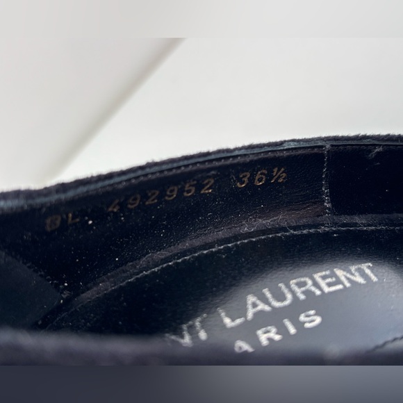 Saint Laurent Zoe Black Velvet Pointed Toe Pumps | Size 36.5 EU / 6.5 US - Picture 4 of 14